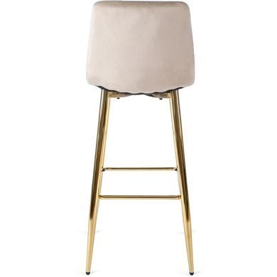 Барный стул бархатный MEBEL ELITE ARIEL Ecru Velvet Бежевый / Золотой фотография