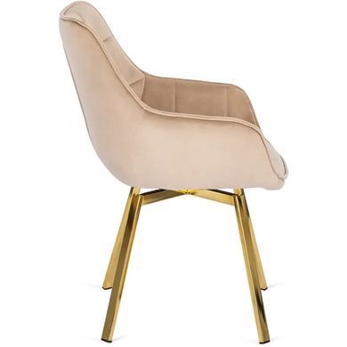 Стілець оксамитовий поворотний MEBEL ELITE MIA Velvet Бежевий фотографія