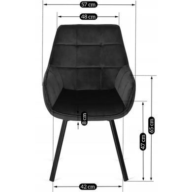 Стілець поворотний оксамитовий MEBEL ELITE LUNA Velvet Чорний фотографія