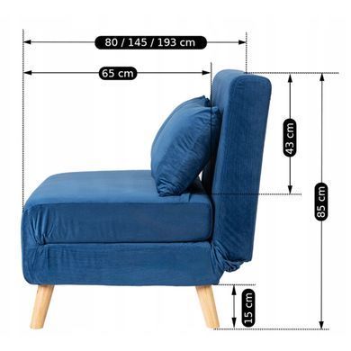 Диван розкладний MEBEL ELITE MARRY 2 Velvet Синій фотографія