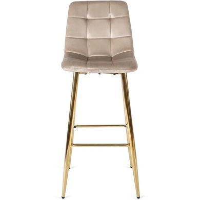 Барный стул бархатный MEBEL ELITE ARIEL Ecru Velvet Бежевый / Золотой фотография
