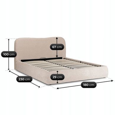 Кровать двуспальная MEBEL ELITE BRISTOL 160x200 см Беж фотография