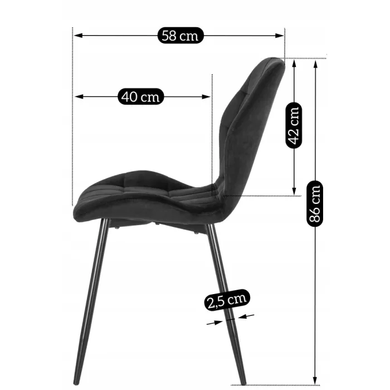 Стул бархатный MEBEL ELITE LUCKY Velvet, Черный фотография