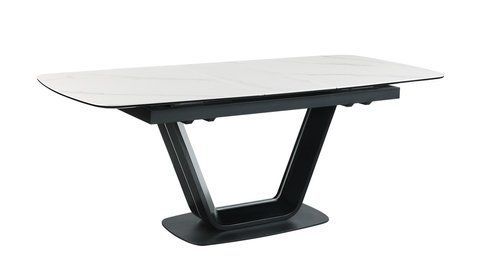 Стіл розкладний TML-870 Vetro 160(200)x90 Білий Мармур фотографія