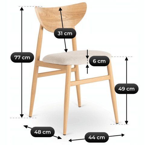 Стул MEBEL ELITE BRAGA Дуб/Беж фотография