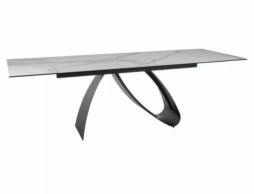 Стол Обеденный DIUNA CERAMIC Signal STATUARIO VENATO 160(240)X90 Белый Мат / Черный мат фотография