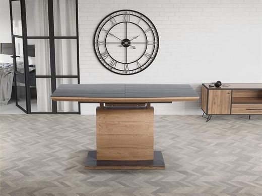 Розкладний стіл CONCORD Halmar 140(180)x80 Темно-Сірий / Дуб Золотий фотографія