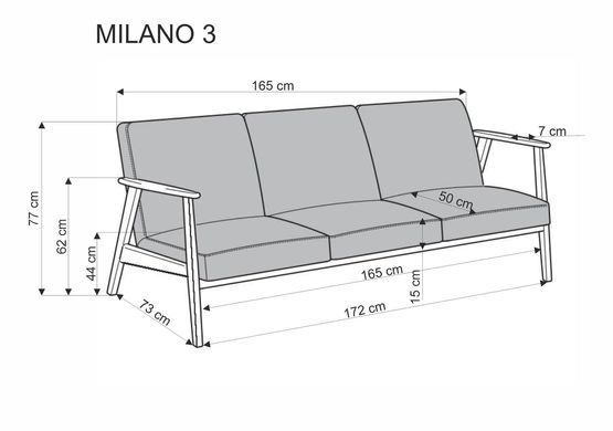 Софа MILANO 3S Halmar Світлий беж /Темний горіх фотографія