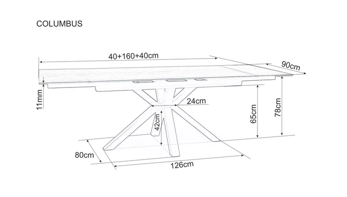 Стол Обеденный COLUMBUS Signal 160(240)X90 Эффект Дерева / Черный мат фотография
