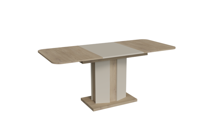 Стіл розкладний CRYSTAL D/S Intarsio 120(180)x80 стоун бейж/шовковий камінь фотографія
