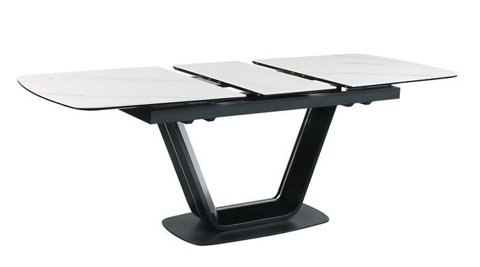 Стіл розкладний TML-870 Vetro 160(200)x90 Білий Мармур фотографія