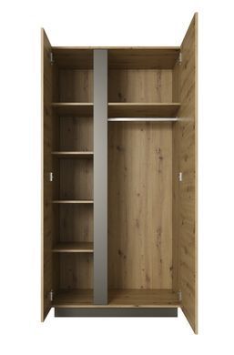 Шкаф для одежды Perfect Home Арко / Arco 2-дверный 2D/96 Дуб артизан/графит фотография