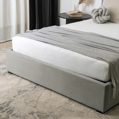 Кровать бархатная MEBEL ELITE MANDA Velvet 160x200 см Серый фотография