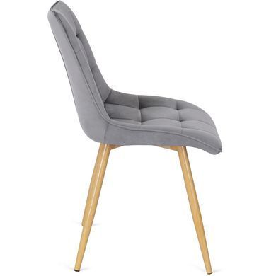 Стул бархатный MEBEL ELITE RODRI Velvet Серый/Натуральный фотография