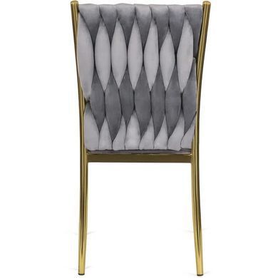 Стул бархатный MEBEL ELITE DAN Velvet Серый / Золотой фотография