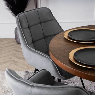Стілець поворотний оксамитовий MEBEL ELITE LUNA Velvet Сірий фотографія