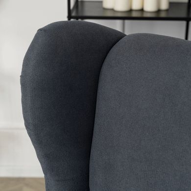 Крісло м'яке оксамитове з підставкою для ніг MEBEL ELITE EVAN 2 Сірий фотографія