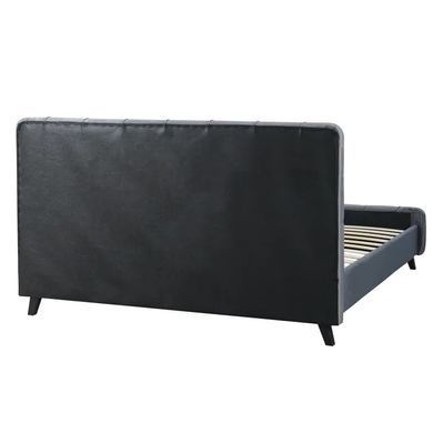 Ліжко двоспальне оксамитове MEBEL ELITE LINO Velvet 160x200 см Сірий фотографія