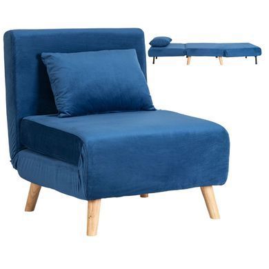Кресло раскладное MEBEL ELITE MARRY Velvet Синий фотография