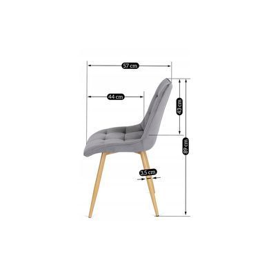 Стул бархатный MEBEL ELITE RODRI Velvet Серый/Натуральный фотография