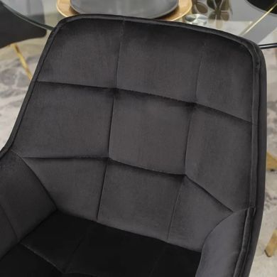 Стілець оксамитовий поворотний MEBEL ELITE MIA Velvet Чорний фотографія