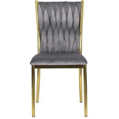 Стул бархатный MEBEL ELITE DAN Velvet Серый / Золотой фотография