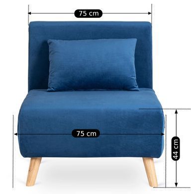 Кресло раскладное MEBEL ELITE MARRY Velvet Синий фотография