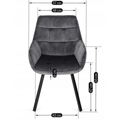 Стілець поворотний оксамитовий MEBEL ELITE LUNA Velvet Сірий фотографія