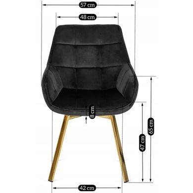 Стілець оксамитовий поворотний MEBEL ELITE MIA Velvet Чорний фотографія