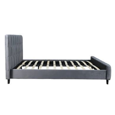 Ліжко двоспальне оксамитове MEBEL ELITE LINO Velvet 160x200 см Сірий фотографія