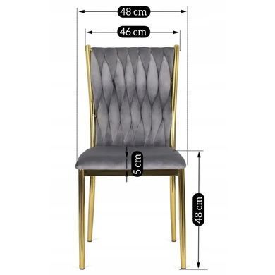 Стул бархатный MEBEL ELITE DAN Velvet Серый / Золотой фотография
