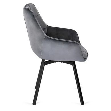 Стілець поворотний оксамитовий MEBEL ELITE LUNA Velvet Сірий фотографія