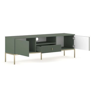 ТВ Тумба MEBEL ELITE MARCOS 155 Зеленый/Золото фотография