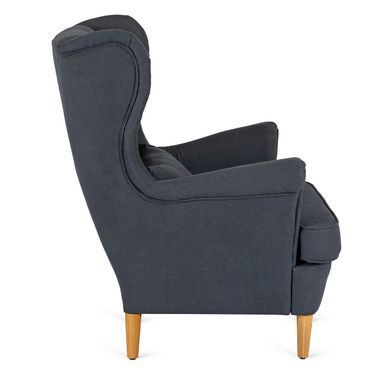 Крісло м'яке оксамитове з підставкою для ніг MEBEL ELITE EVAN 2 Сірий фотографія