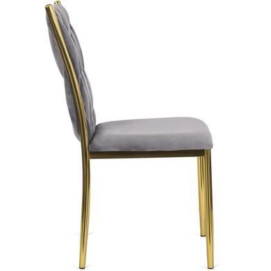 Стул бархатный MEBEL ELITE DAN Velvet Серый / Золотой фотография