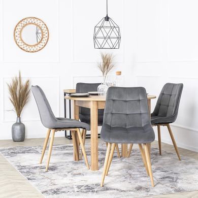 Стул бархатный MEBEL ELITE RODRI Velvet Серый/Натуральный фотография