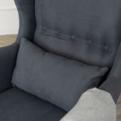 Крісло м'яке оксамитове з підставкою для ніг MEBEL ELITE EVAN 2 Сірий фотографія