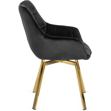 Стілець оксамитовий поворотний MEBEL ELITE MIA Velvet Чорний фотографія
