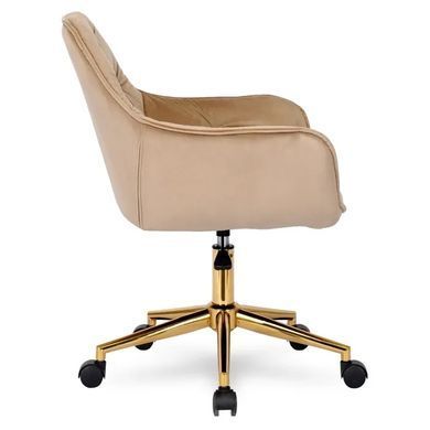 Стілець офісний поворотний оксамитовий MEBEL ELITE MILAN Velvet Бежевий / Золотий фотографія