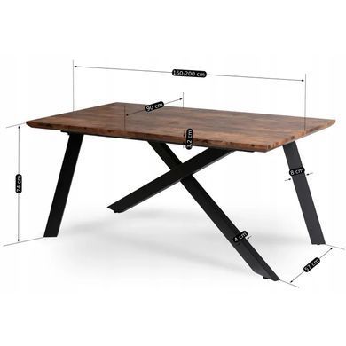 Стол раскладной MEBEL ELITE HAMILTON 160(200)х90 Дуб рустик фотография