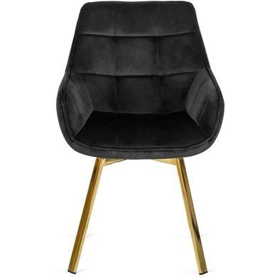 Стілець оксамитовий поворотний MEBEL ELITE MIA Velvet Чорний фотографія