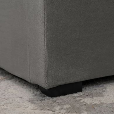Кровать бархатная MEBEL ELITE MANDA Velvet 160x200 см Серый фотография