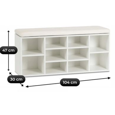Тумба для взуття MEBEL ELITE AXEL 104 см білий фотографія