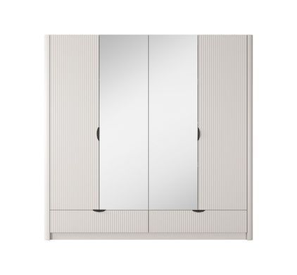 Шафа для одягу Perfect Home Ланте / Lante 4-дверна з зеркалом і чорними ручками 4D2S/213 Біж фотография