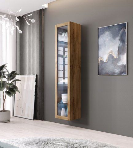 Вітрина підвісна VIGO Cama 180 Скло Дуб Вотан фотографія