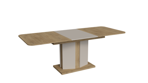 Стол раскладной CRYSTAL D/S MAX Intarsio 160(220)x90 стоун бейж/шелковый камень фотография