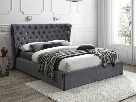 Кровать CARVEN VELVET Signal 160x200 Серый фотография