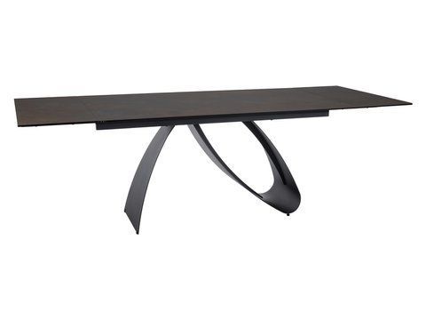 Стол Обеденный DIUNA CERAMIC Signal OSSIDO BRUNO 160(240)X90 Коричневый Мат/Черный мат фотография