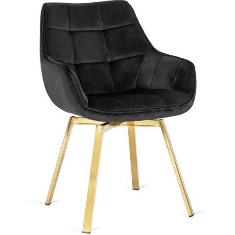Стілець оксамитовий поворотний MEBEL ELITE MIA Velvet Чорний фотографія