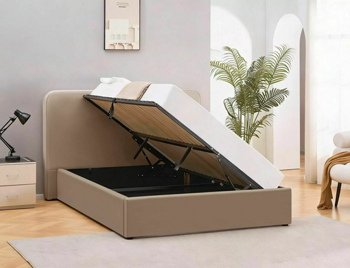 Кровать LUMIA VELVET Signal 160x200 Темный Беж фотография